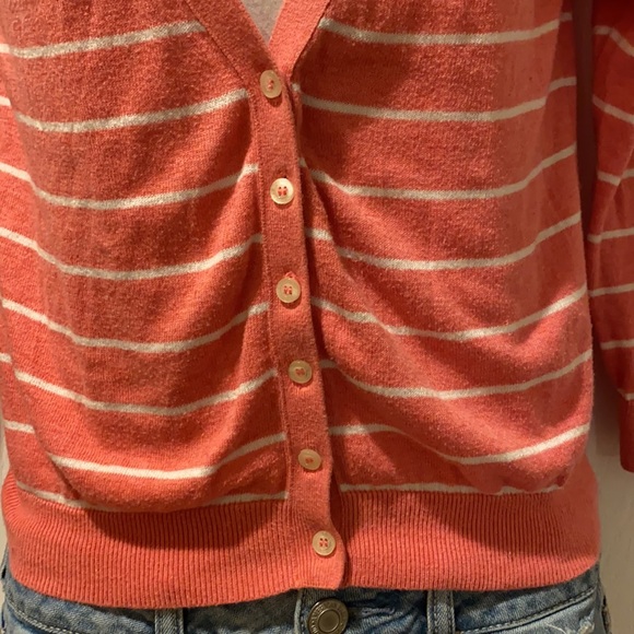 Hollister cardigan pink and white stripe button up - Picture 2 of 12